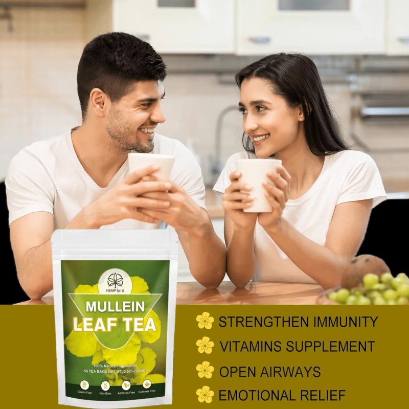 Hemp for U (2 Pack) HFU Natural Mullein Leaf Tea,