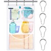 EMLTHORY Mesh Shower Caddy Hanging,Hanging Mesh Pockets Shower Curtain Liner
