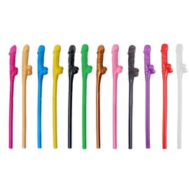 Reusable Straws, Pack of 36 Shaped Straws, Reusable Plastic Drinking Straws, Cocktail Straws, Hen Party, Hen Party, Bar, Party Supplies