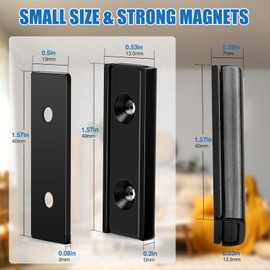LOVIMAG Cabinet Magnets, 60Pack Magnetic Door Catch for Cabinet Doors, Strong Magnets Heavy Duty Matching Screws, Magnetic Cabinet Latch and Locker Magnets for Cabinet Magnetic Catch- 40x13.5x5mm