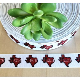 Unbranded 7/8" (1 YD) Texas Tech Grosgrain Ribbon Collegiate Logo Ribbon  - 7/8"