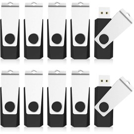 1GB USB 2.0 Stick 20Pack, TOPESEL Bulk USB Flash Drive Swivel 1GB Pen Drive Thumb Drive Jump Drive Computer Data Storage (20Pack Black)
