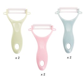 6 Pieces Peeler Ceramic Peeler 3 Color with Ceramic Blade Anti-Rust for Cucumber Potato Aubergine Apple Pear (Pink, Blue, Green)