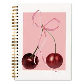 ShowDraven Coquette Preppy Pink Bow Cherry Notebook Journal, Coquette School Supplies, Coquette Gifts Stuff, Coquette Planner Notebooks for Women Girls, Pink Aesthetic Notebooks, 5.5x8.3