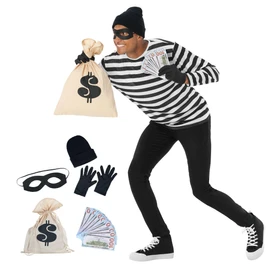 Morph Costumes Bank Robber Costume for Adults - Thief Outfit for Men and Women - Perfect Burglar Attire for Parties, 3X-Large