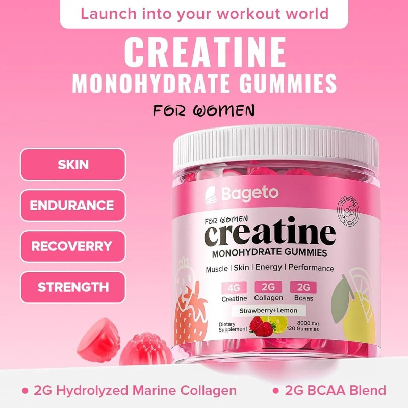 Creatina Monohidratada Gummies With Collagen Gomitas Fitness