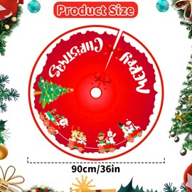 KIPTVO Big Christmas Tree Skirts, 36 inch Christmas Decorations Xmas Tree Skirt, Xmas Tree Base Cover, Holiday Party Home Decoration, for Indoor Outdoor Holiday Party
