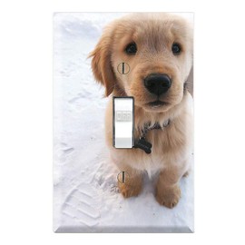 Graphics Wallplates - Snow Puppy Yellow Labrador - Single Toggle Wall Plate Cover