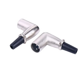 Alnicov 2 x 90 Degree XLR 3 Pin Microphone Speaker Plug Right Angle Adapter