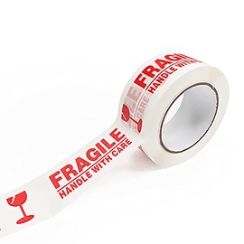 FTTIKI 1 Roll 2 Inch x 330 Feet (110 Yards) Fragile Marking Tape Handle with Care Shipping Packing Tape
