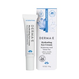 Derma E Hydrating Eye Cream – Firming and Lifting Hyaluronic Acid Treatment - Under Eye and Upper Eyelid Cream Reduces Puffiness and Appearance of Fine Lines, 0.5 oz