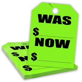 Versa-Tags Hang Tags, Pack of 50, Neon Green, 8.5" X 11.5", Car Rear View Mirror Tags - Auto Dealership Supplies