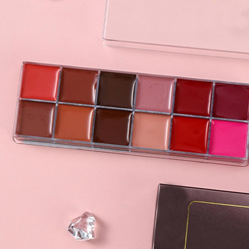 Paleta De Labios 12 Colores 12 Duraderos Mate Intenso Estuche