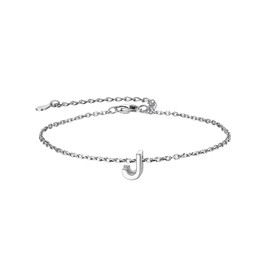 ChainsPro 925 Silver Bracelets for Womens Letter Jewellery Sterling Silver Bracelet Gifts Initial Bracelet J Bracelet
