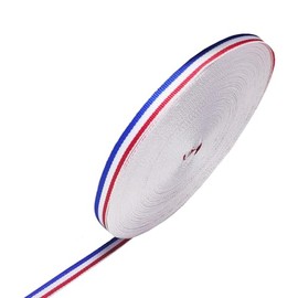 Red White & Blue Striped Gift Wrapping Ribbon - 3/8 Inch x 55 Yards (50.3m) - Premium Holiday Christmas Party Decorative Craft Ribbon for Gift Bows, DIY, Wedding, Canada Day Decorations