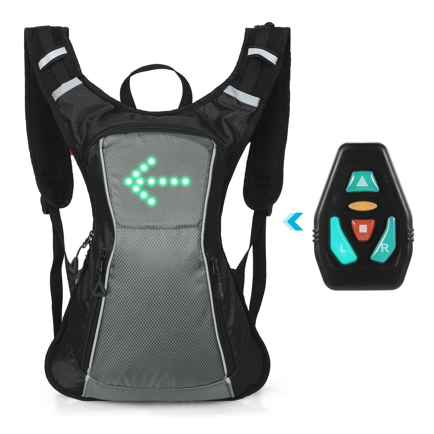 LED Turn Signal Backpack IPX5 Waterproof Reflective Backpack with ...