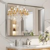 LOAAO 48X30 Inch Brushed Nickel Bathroom Mirror, Rounded Rectangle Silver