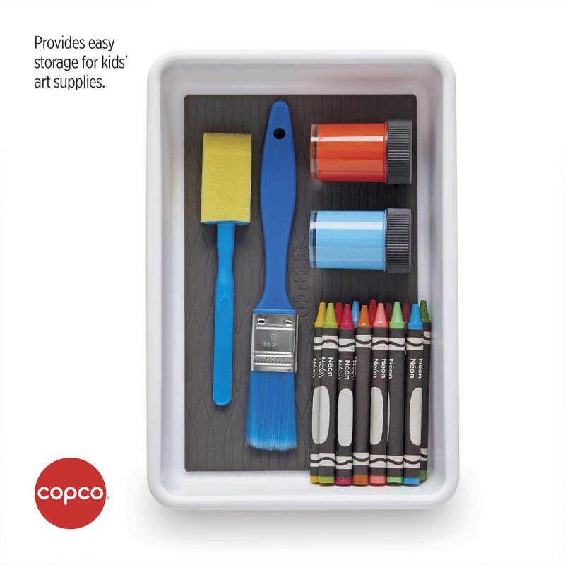 Copco Basics Drawer Organizer, 9.06 x 6.13 x 2.1-Inches, White/Charcoal