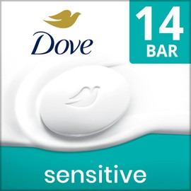 Dove Barra de belleza más hidratante que el jabón en barra para una piel más suave, sin fragancia, hipoalergénica, barra de belleza sensible con limpiador suave, 3.8 onzas (paquete de 14)