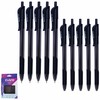 CLARO Trion Grip RT Retractable Ballpoint Pens, BLACK, Fine Point