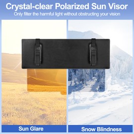 Polarized Sun Visor Extender for Car Anti-Glare Sunvisor Extension Attachment for Glare,Clips and Flexible Straps Design for Extra Safety,Sunshade Blocker for Safe Driving,UV-Filtering/Protection