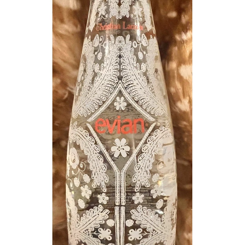 LaCroix New Unopened Lace Snowflake Evian Christian Lacroix Glass Holidays