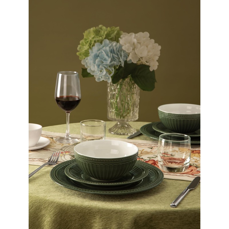Famiware Garden Plates and Bowls Set, 12-Piece Dishes Set for