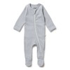 Wilson & Frenchy Organic Stripe Rib Zipsuit with Feet -