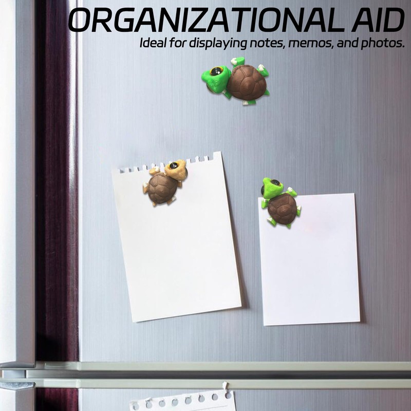 3 Pieces Mini Turtle Fridge Magnets with Articulated Movable Joints