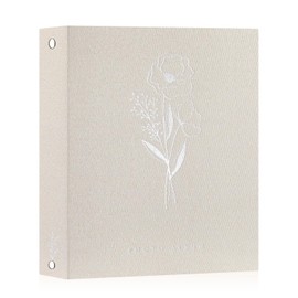 Lanpn Photo Album Scrapbook 8x11 8.5x11, Linen Hard Cover Archival Acid Free Top Load Pocket Photo Book with Sleeves that Holds 52 Vertical Only 8.5 x 11 Picture (Beige)