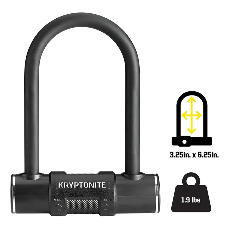 Ulock Mini 6 Con Cable Kryptonite Seguridad Bicicleta Color Negro