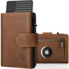 DODENSHA AirTag Wallet, RFID Blocking Genuine Leather Pop Up Credit