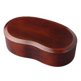 J-kitchens Wooden Bento Box, Hollow Out Bean Shape, 1-Tier, Lacquer, 7.1 x 3.9 x 2.2 inches (18 x 10 x 5.5 cm), 15.9 fl oz (450 ml)