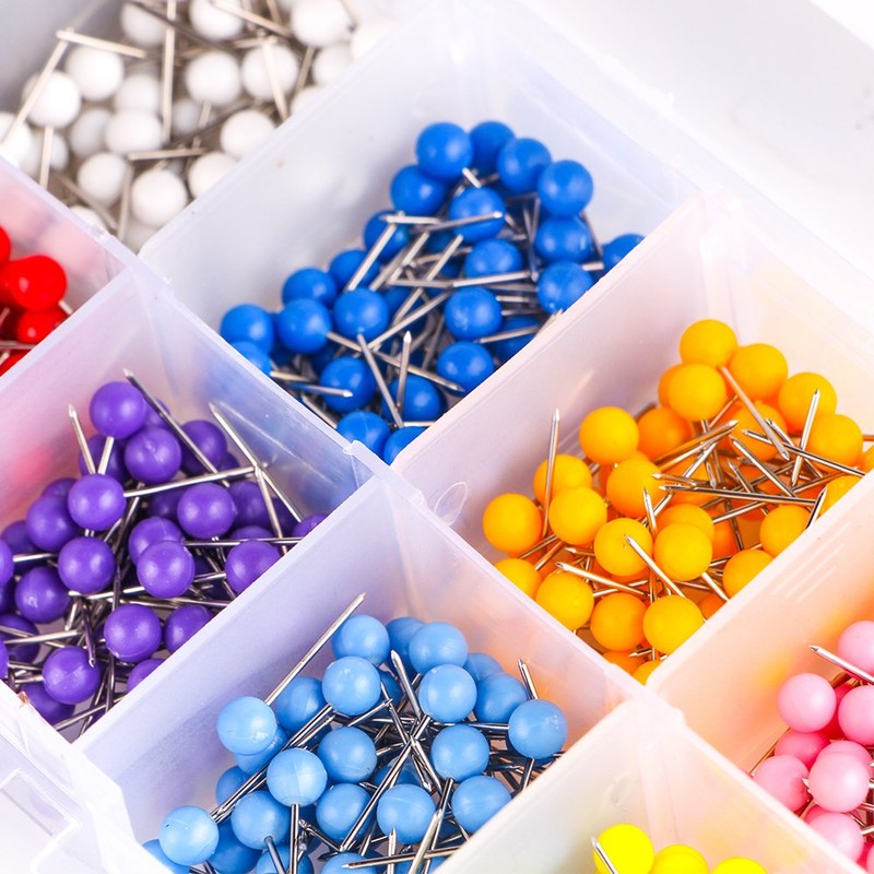 Yalis Push Pins 600-count Map Tacks Marking Pins 1/8-Inch Plastic