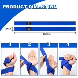 NEALFIT Lifting Straps Strength Training Lifting Straps, Wrist Straps for Weightlifting, Deadlifts, Bodybuilding, Strength Training, Weight Lifting Straps for Men and Women (Blue)