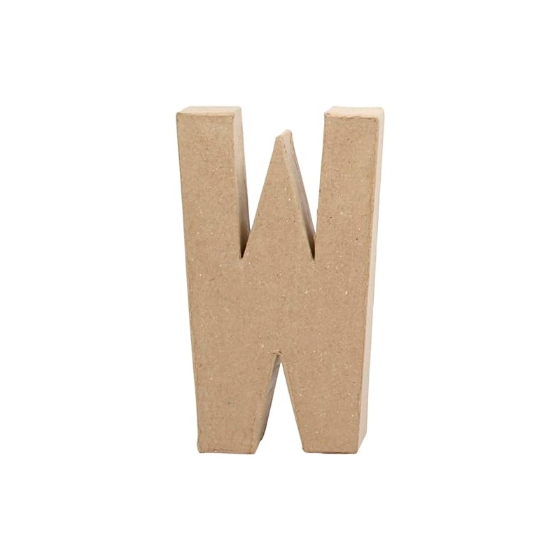 Creativ 26622 20.5 cm 1-Piece Papier Mache Letter W, Beige