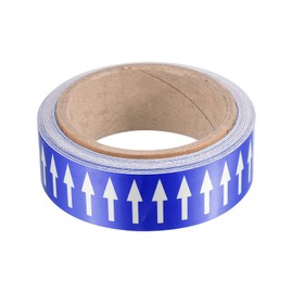 PATIKIL River Arrow Tape Polyethylene Line Marking Stickers with Reflective Strips for Line Flow Directional Identification 1.2 Inch x 33 ft Blue/White