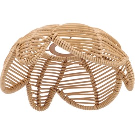 Homoyoyo Rattan Lamp Shade Lotus Flower Shaped Lamp Shades Boho Wicker Woven Lampshade Replacement Pendant Light Covers for Table Lamps Floor Lamp Wall Sconces