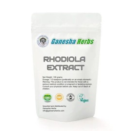 Ganesh Herbs 100% PURE ORGANIC  RHODIOLA ROSEA 20:1  EXTRACT POWDER  3.6 oz. - 1% ROSAVIN