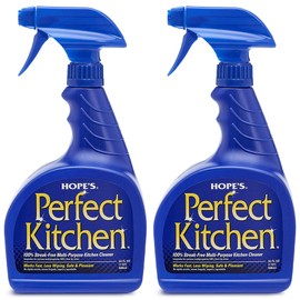 HOPE'S Perfect Kitchen Cleaner Spray - 32 Oz No-Residue All Purpose Cleaning Spray - Multisurface Degreaser for Counters, Stoves, Microwaves, and More - Pet and Home Safe - Pack of 2