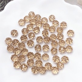 LIMAOLLY 40pcs 12mm Faceted Crystal Glass Beads Round Spacer Beads for Jewelry Making DIY Craft Making Necklace Bracelet Earring Wind Chimes Suncatchers Ornament(516-Silver Champagne)