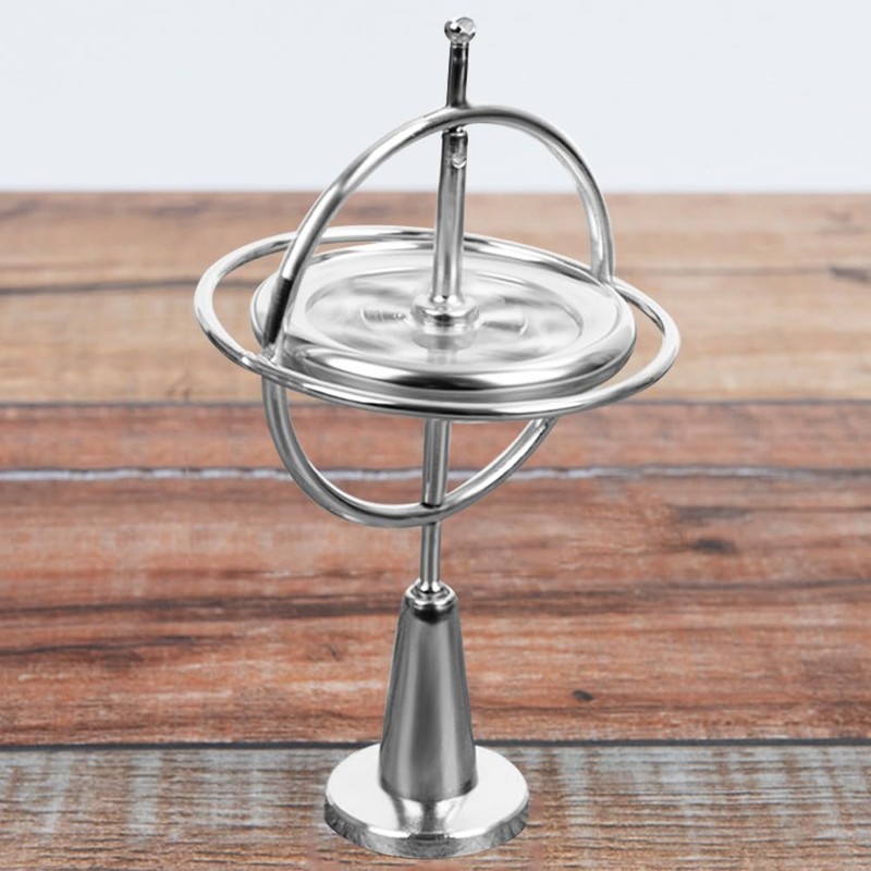 Silver Rotating Gyroscope Compact & Portable Design Ideal for Adult