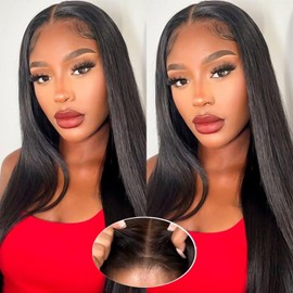Wear and Go Glueless Wig Human Hair Pre Plucked Pre Cut 180% Density 4x4 Glueless Lace Front Human Hair Wigs for Black Women 18 INCH.