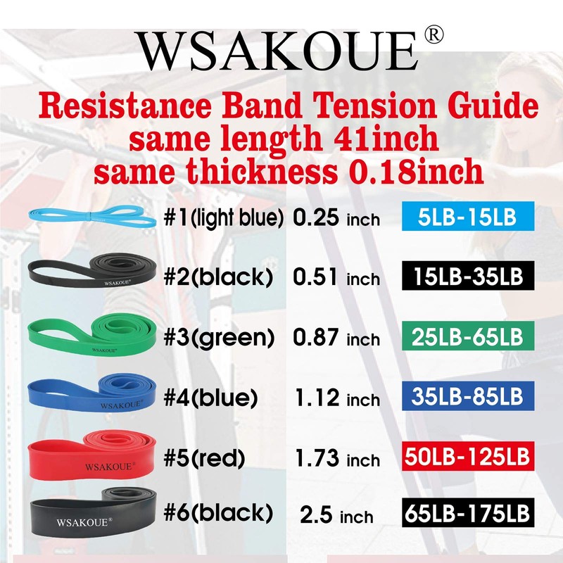 WSAKOUE Pull Up Band, Resistance Band, Pull Up Assistance Band