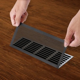 4pcs Floor Vent Mesh Covers, 4x10inch PVC Rectangle Air Vent Screen Cover Strong Magnetic Vent Covers Black Vent Covers for Home Floor Wall Ceiling Catch Debris Hairs PC Dust Filter