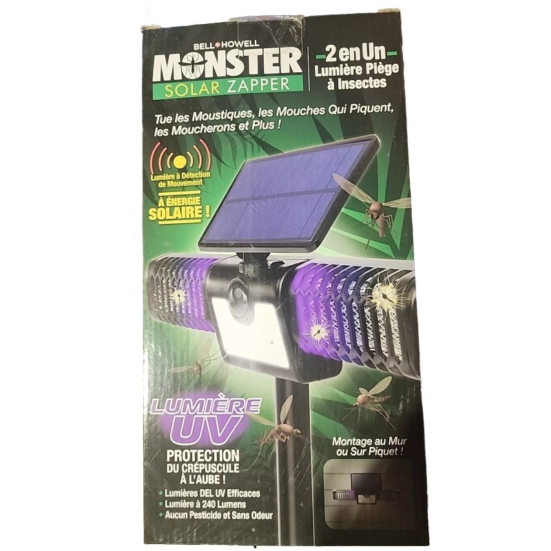 Bell+Howell Monster Solar Zapper 2-In-1 Flood Light/ Bug Zapper Motion