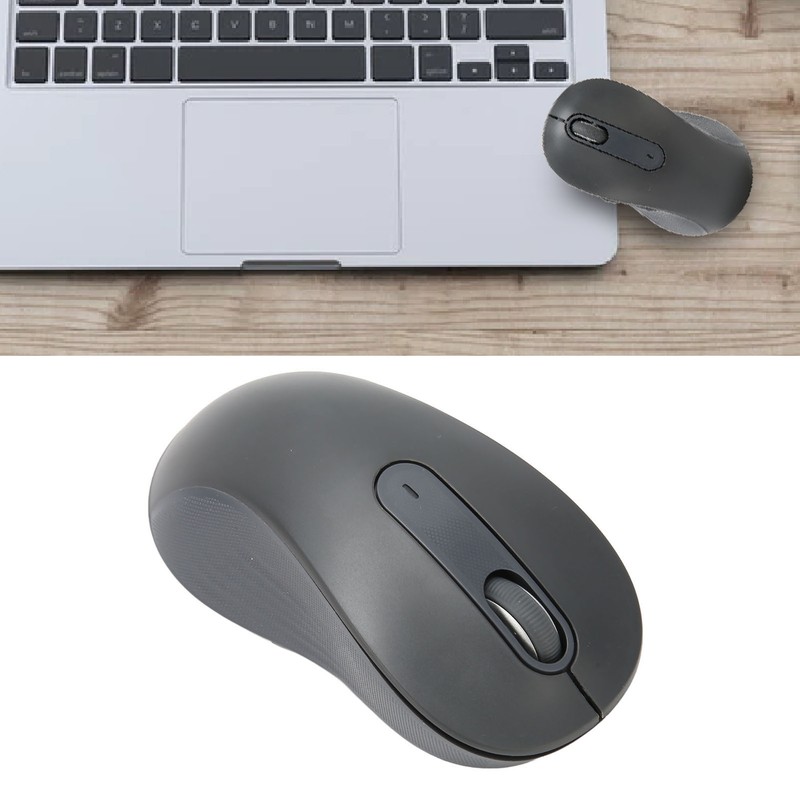 Wireless Mouse Black BT Or USB Receiver Silent Click Adjustable