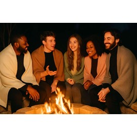 Knitted Cotton Blanket 100x80 cm – Soft Cozy Throw (Brown)