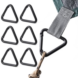 Knick.knack Triangle Carabiner Set of 6, Aluminum Alloy, Multi-functional, Tent, Outdoor, Camping, Mountain Climbing