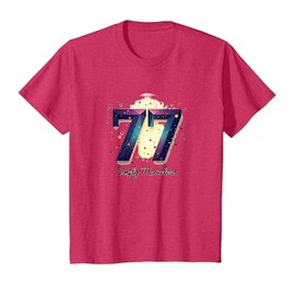 77 and Simply Marvelous Birthday Gift for Seniors T-Shirt, Youth, Red Heather